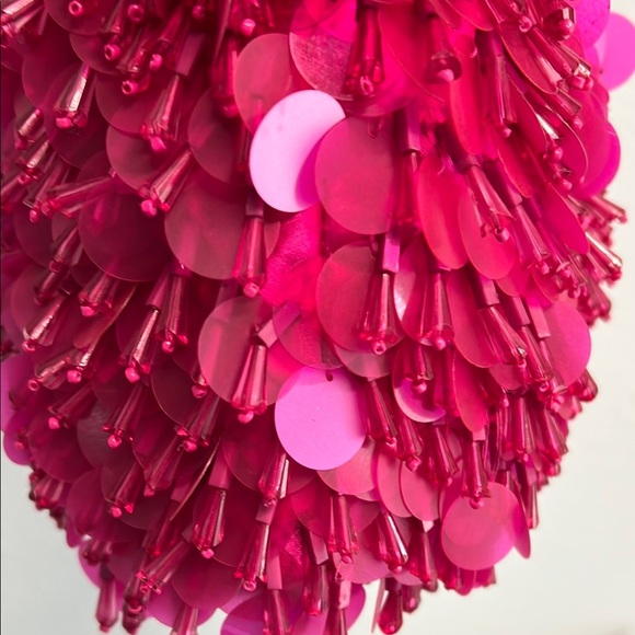 Pink Beaded Mini Tote Bag with Voluminous Texture 💖 - Picture 6 of 6